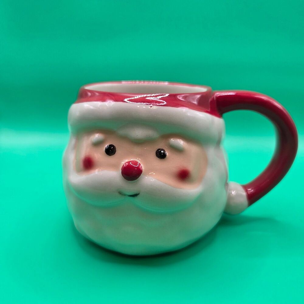 Wondershop Target Santa Face Mug Earthenware Christmas Holiday Red White